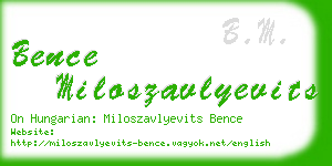 bence miloszavlyevits business card